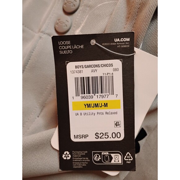 Boys Under Armour Tapered Fit Baseball Pants Gray Youth Medium - Picture 8 of 8